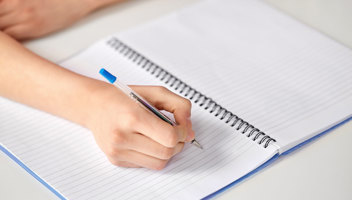 36468808 Hands Of Student Girl With Pen Writing To Notebook